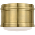 Marden 6" Flush Mount | Antique-Burnished Brass | White Glass