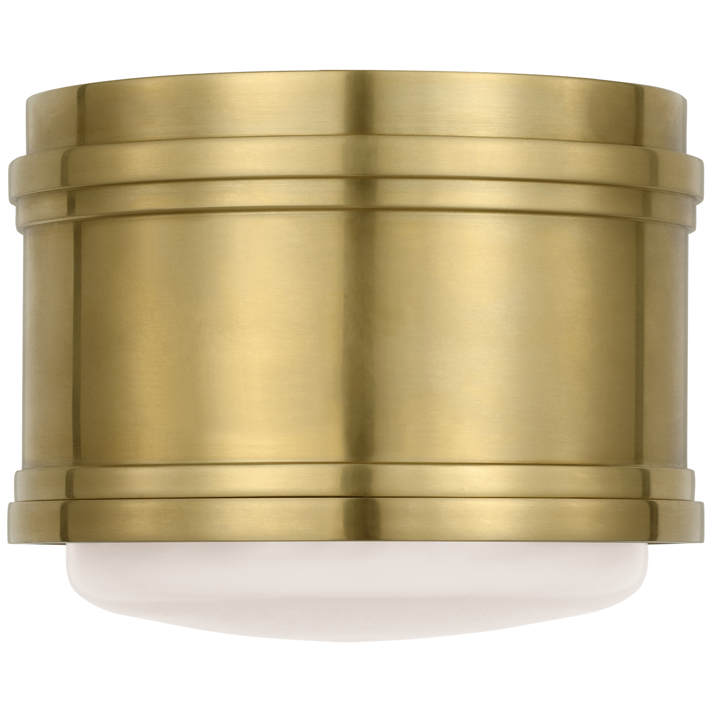 Marden 6" Flush Mount | Antique-Burnished Brass | White Glass