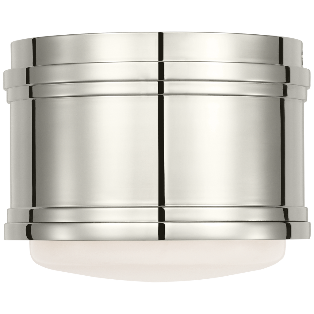 Marden 6" Flush Mount | Polished Nickel | White Glass