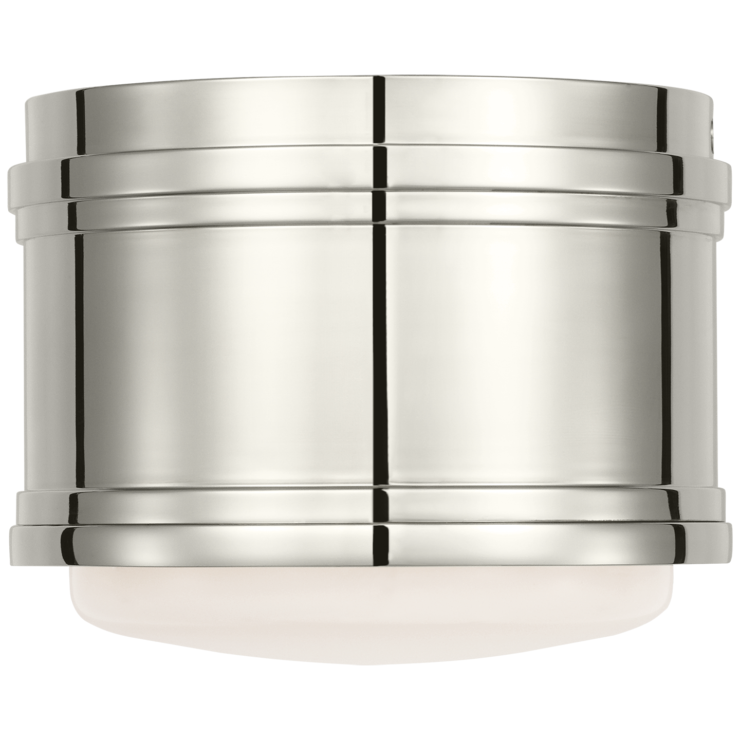 Marden 6" Flush Mount | Polished Nickel | White Glass