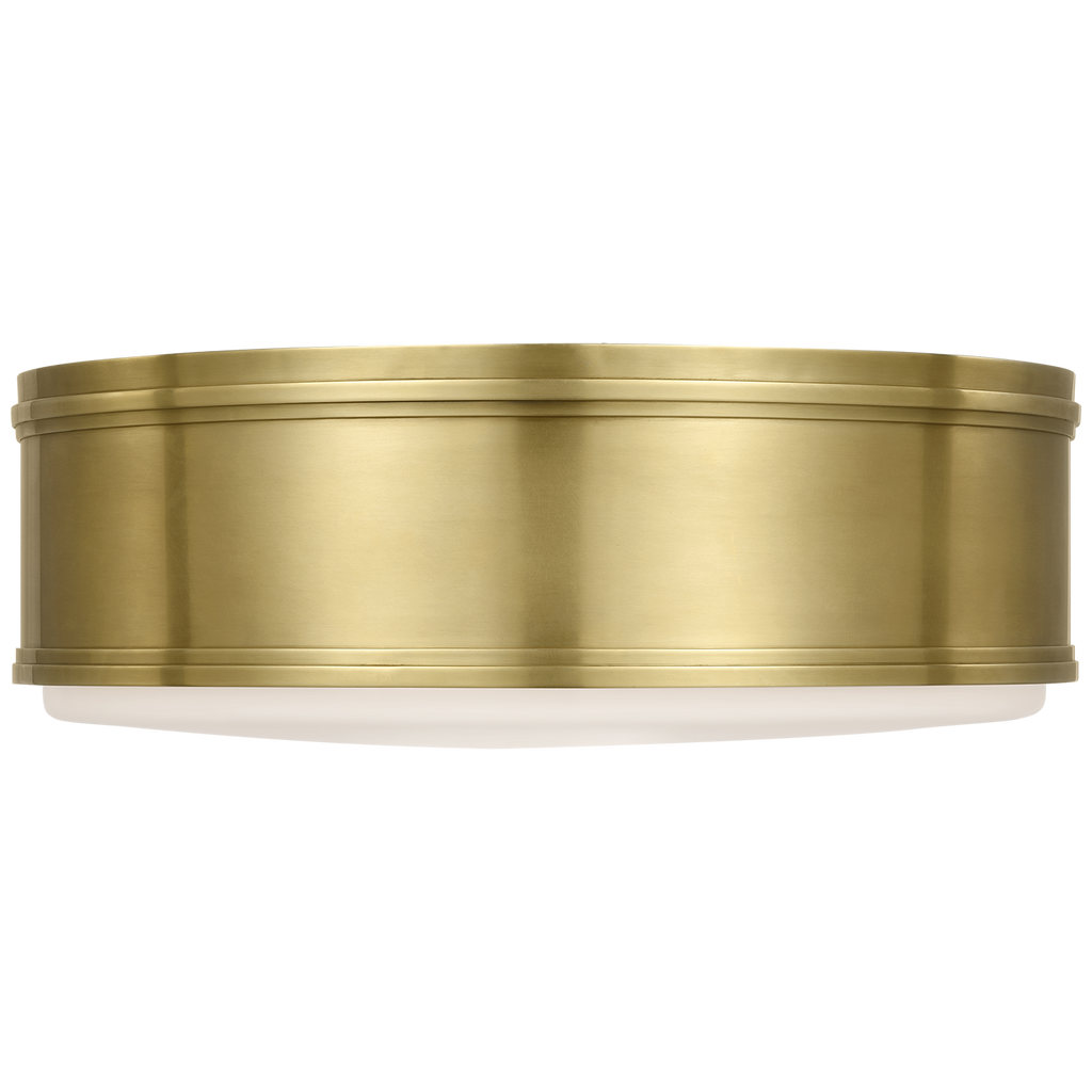 Marden 18" Flush Mount | Antique-Burnished Brass | White Glass