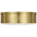 Marden 18" Flush Mount | Antique-Burnished Brass | White Glass