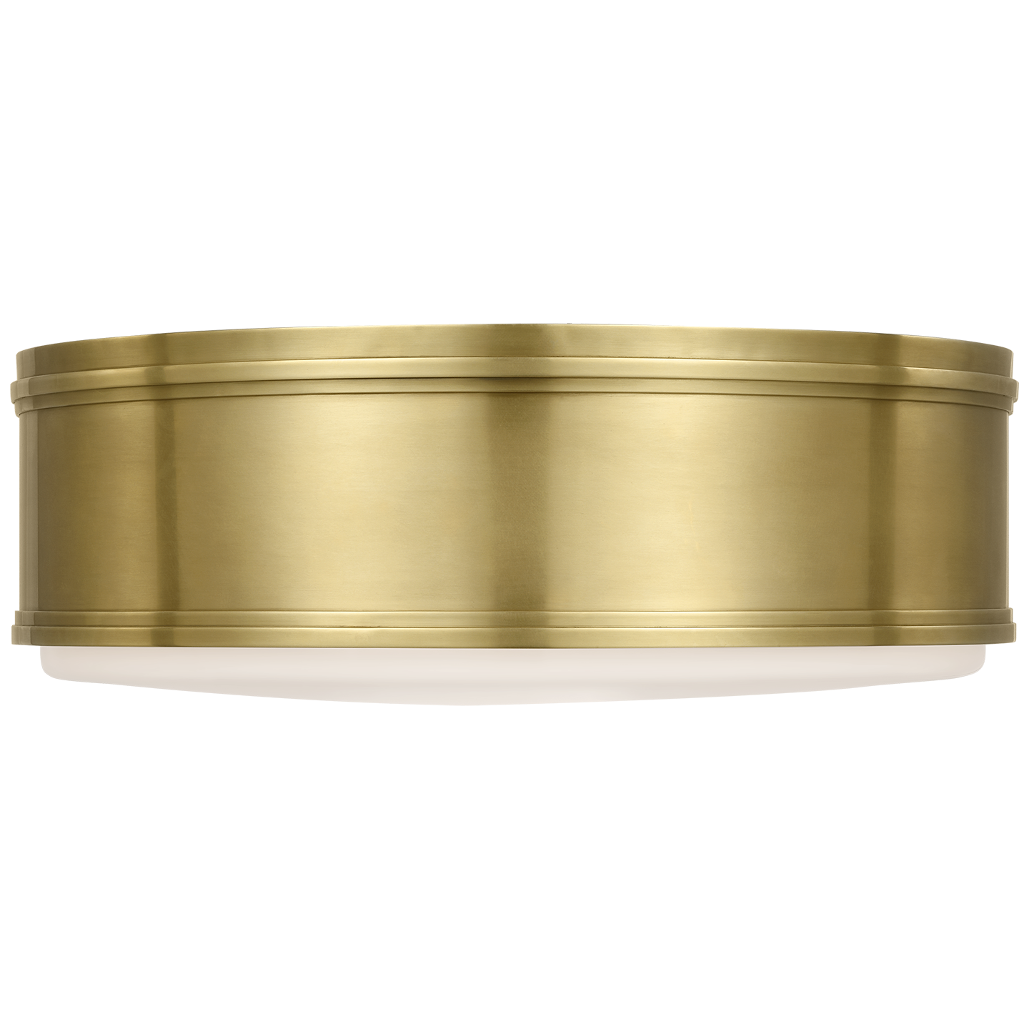 Marden 18" Flush Mount | Antique-Burnished Brass | White Glass