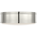 Marden 18" Flush Mount | Polished Nickel | White Glass