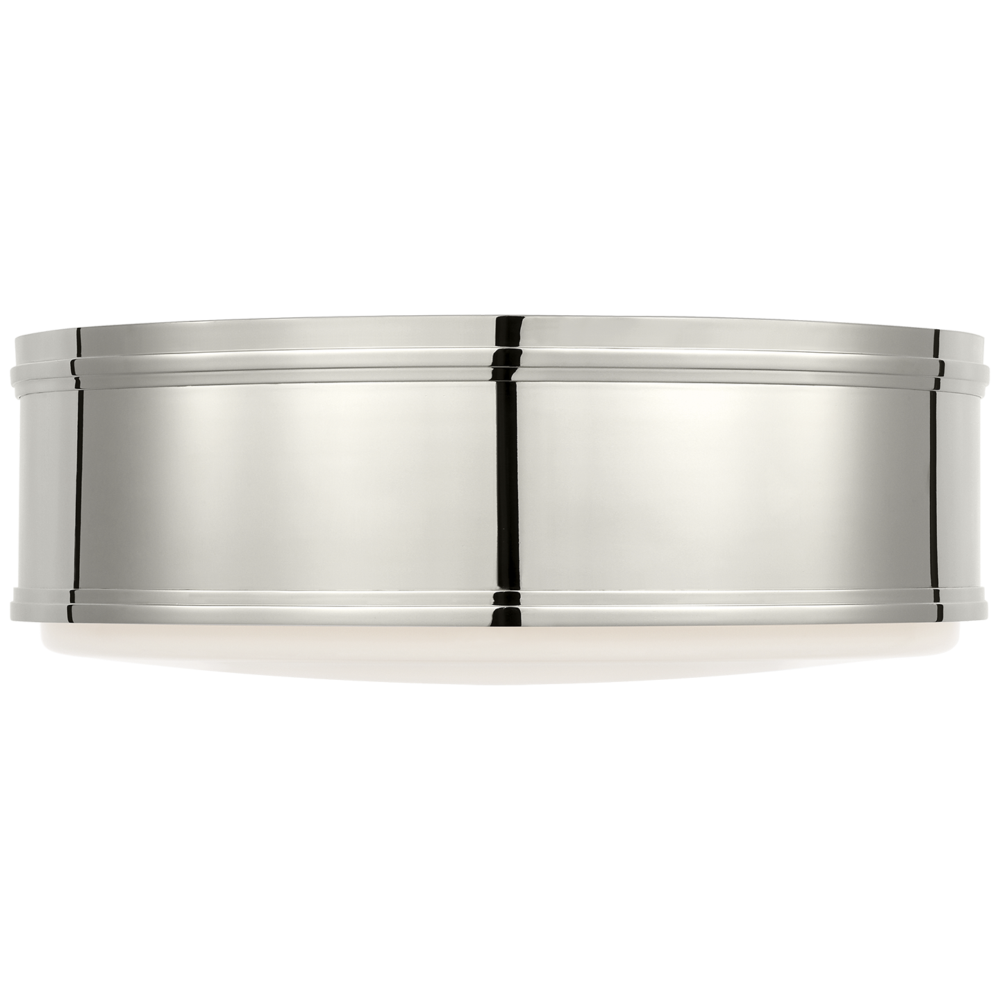 Marden 18" Flush Mount | Polished Nickel | White Glass