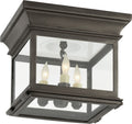 Club Small Square Flush Mount | Bronze | Clear Glass