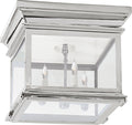 Club Small Square Flush Mount | Polished Nickel | Clear Glass