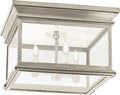 Club Large Square Flush Mount | Antique Nickel | Clear Glass