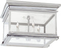 Club Large Square Flush Mount | Polished Nickel | Clear Glass