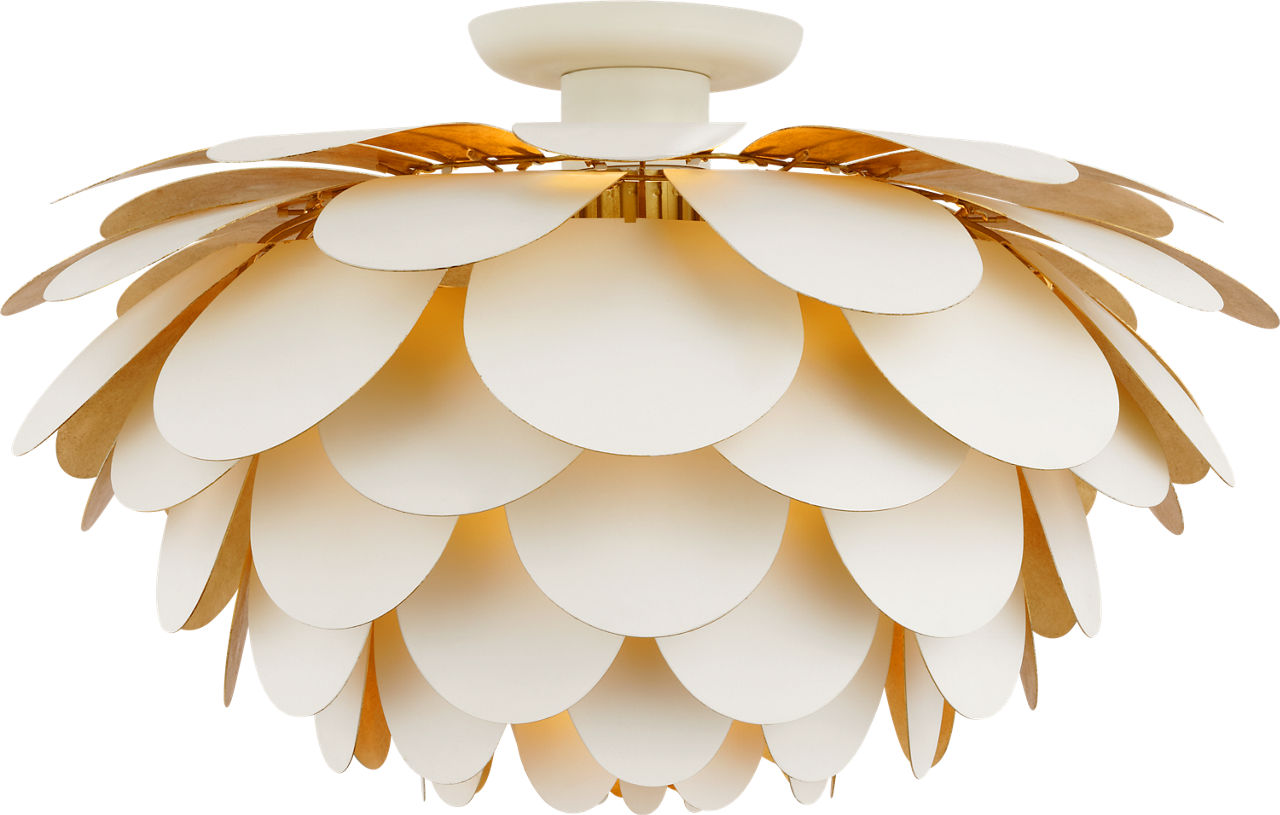 Cynara XL Flush Mount | White and Gild