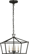 Darlana Small Wide Semi-Flush Mount Lantern | Aged Iron