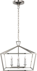 Darlana Small Wide Semi-Flush Mount Lantern | Polished Nickel