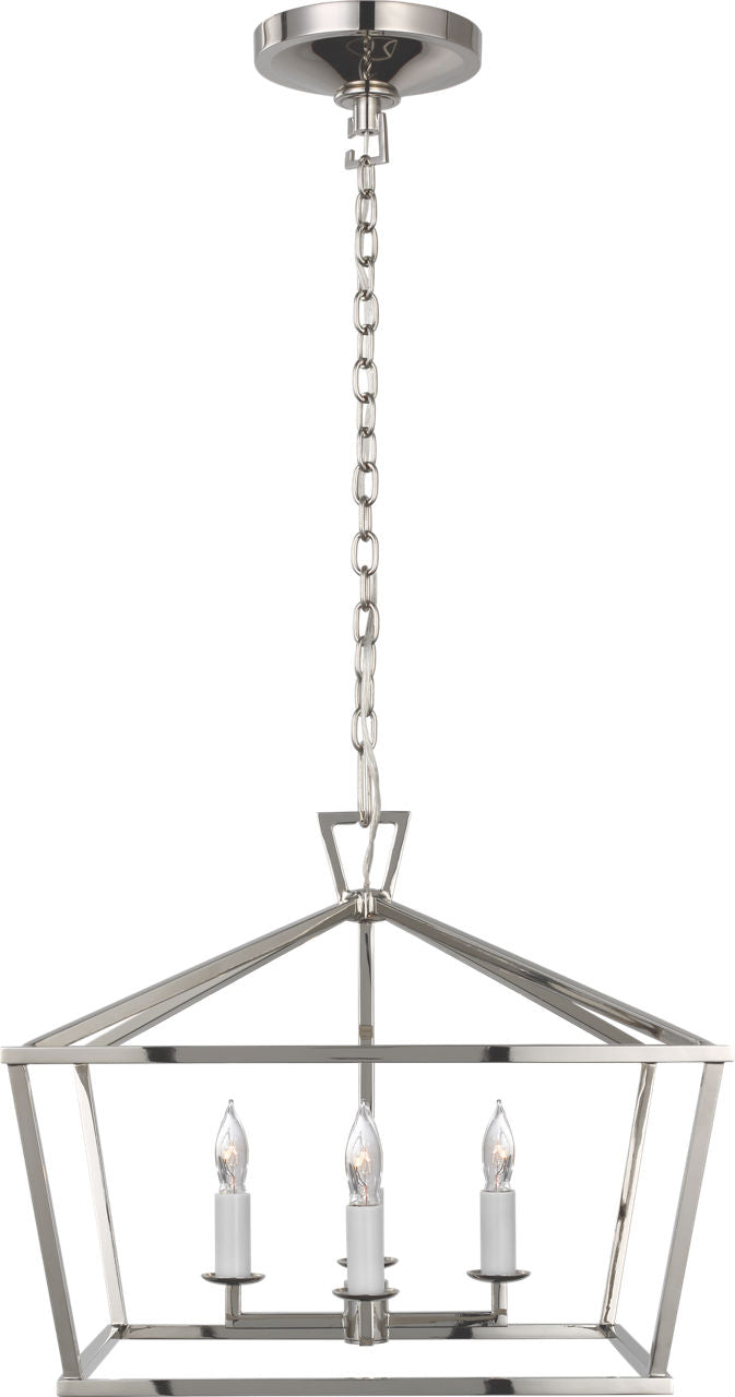 Darlana Small Wide Semi-Flush Mount Lantern | Polished Nickel