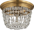 Paris Flea Market Small Flush Mount | Antique-Burnished Brass | Seeded Glass