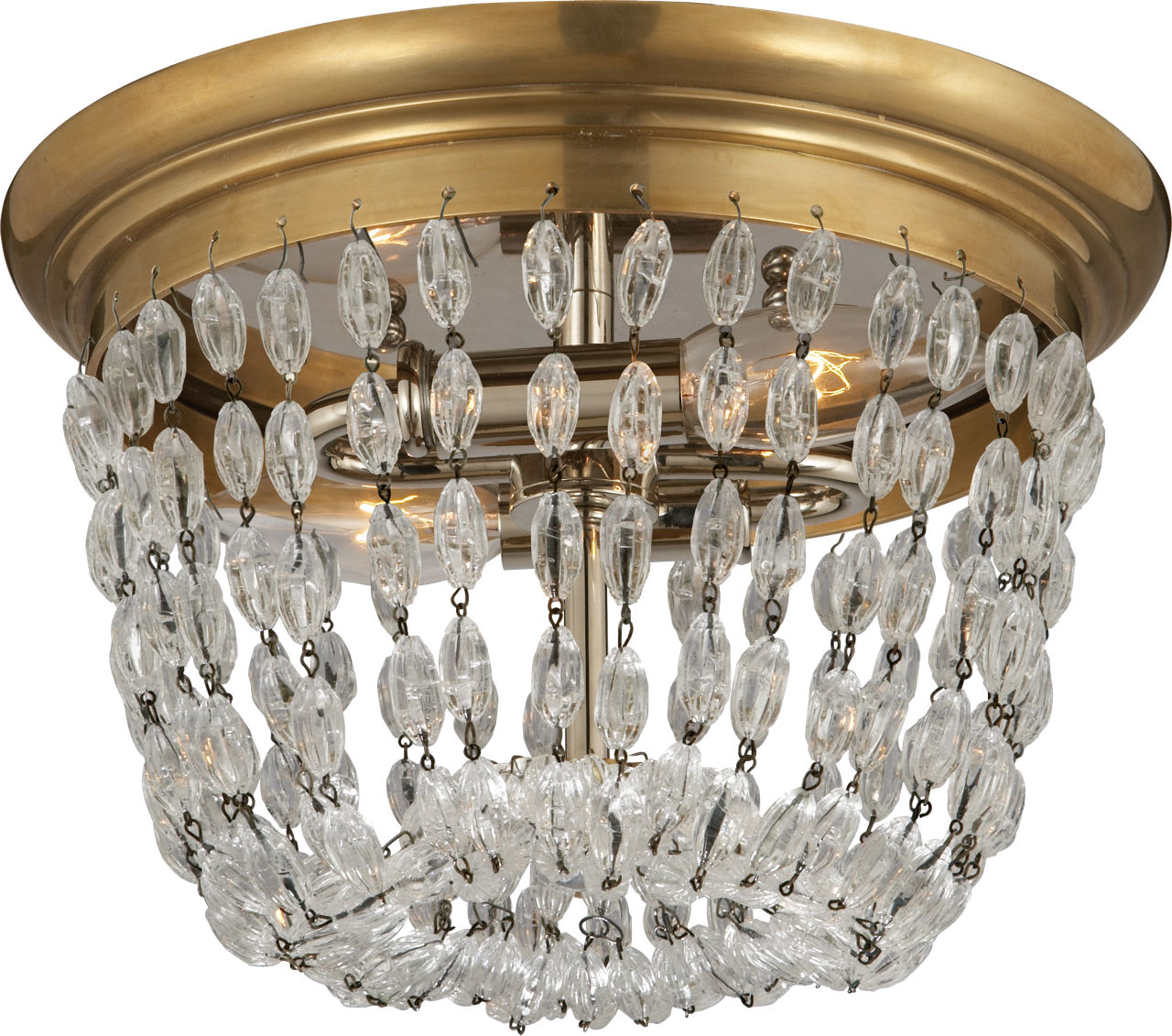Paris Flea Market Small Flush Mount | Antique-Burnished Brass | Seeded Glass