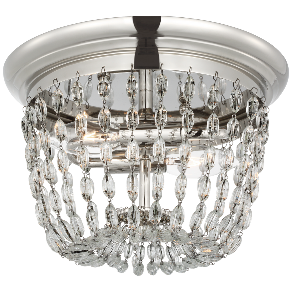 Paris Flea Market Small Flush Mount | Polished Nickel | Seeded Glass