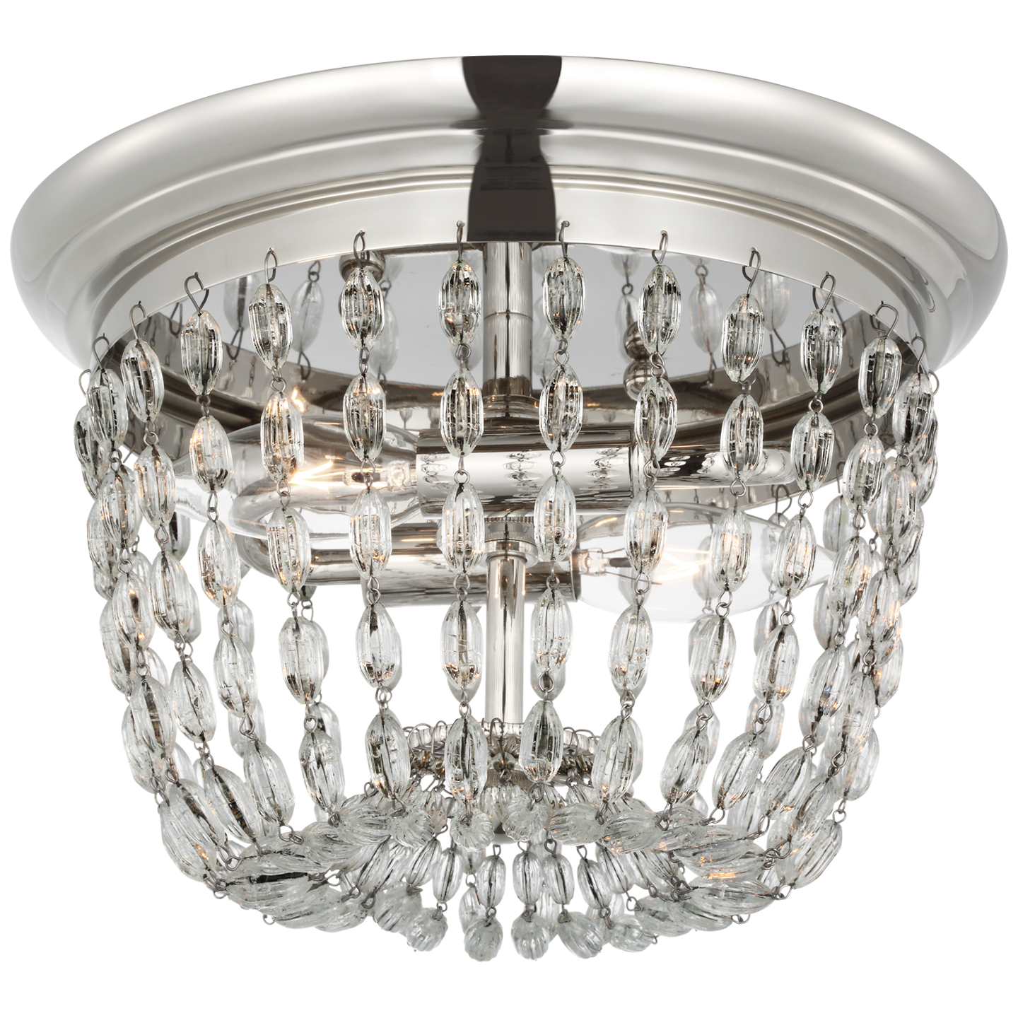 Paris Flea Market Small Flush Mount | Polished Nickel | Seeded Glass