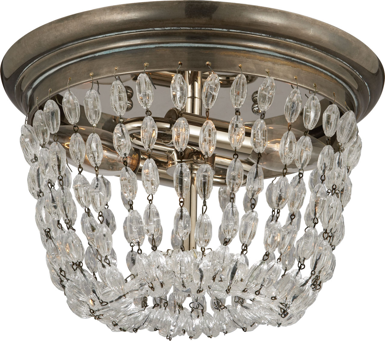 Paris Flea Market Small Flush Mount | Sheffield Silver | Seeded Glass