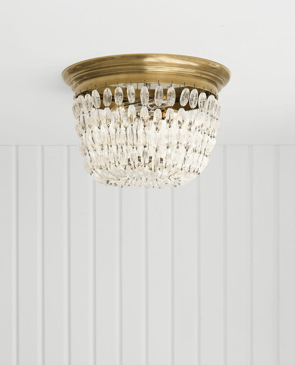Paris Flea Market Medium Flush Mount | Antique-Burnished Brass | Seeded Glass