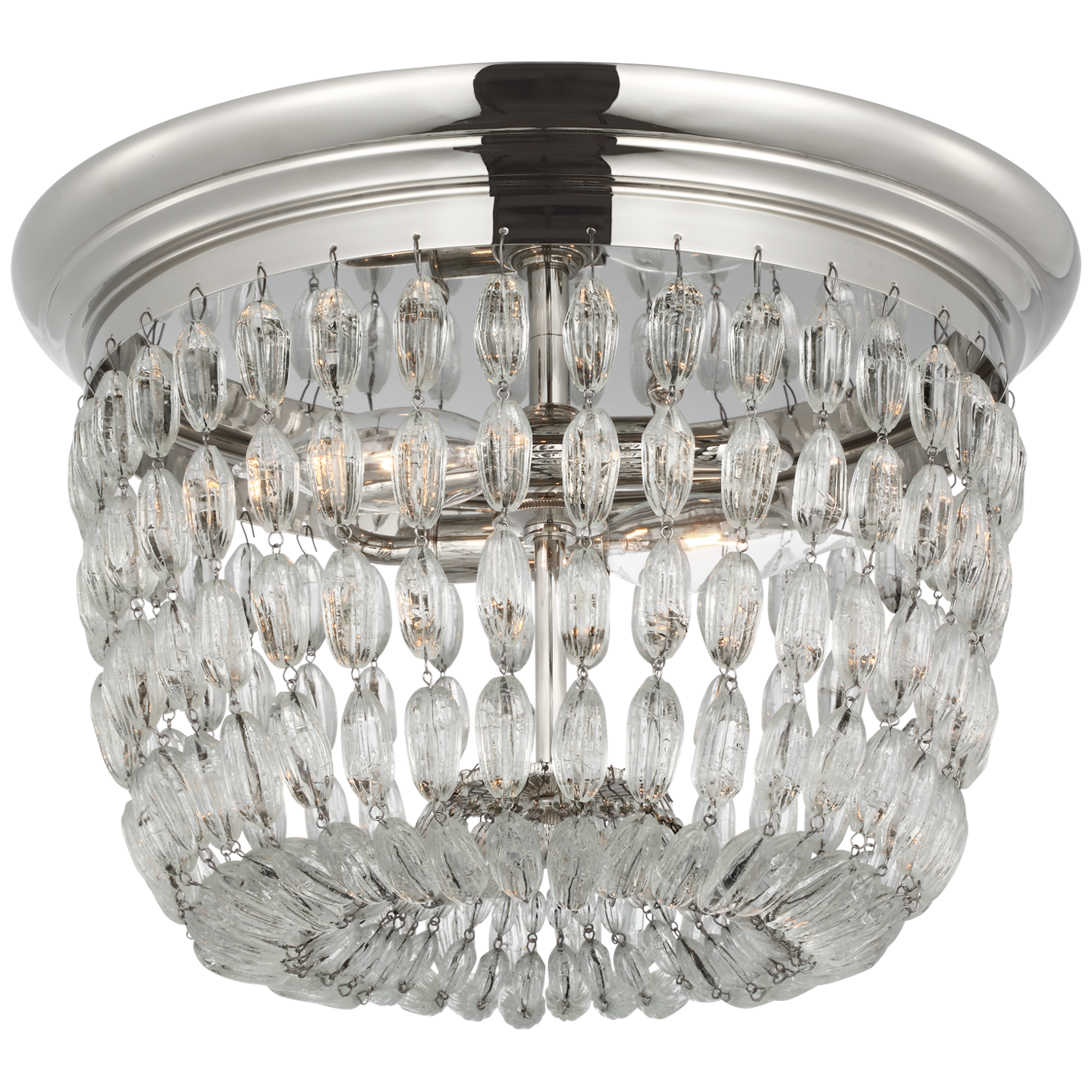 Paris Flea Market Medium Flush Mount | Polished Nickel | Seeded Glass