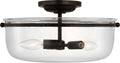 Lorford Medium Semi-Flush | Aged Iron | Clear Glass