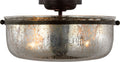 Lorford Medium Semi-Flush | Aged Iron | Antique Mercury Glass