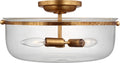 Lorford Medium Semi-Flush | Gilded Iron | Clear Glass