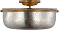 Lorford Medium Semi-Flush | Gilded Iron | Antique Mercury Glass