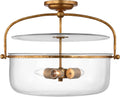 Lorford Medium Semi-Flush Lantern | Gilded Iron | Clear Glass