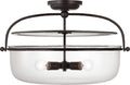 Lorford Large Semi Flush Lantern | Aged Iron | Clear Glass
