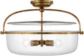 Lorford Large Semi Flush Lantern | Gilded Iron | Clear Glass
