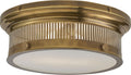 Alderly Small Flush Mount | Antique Brass | White Glass