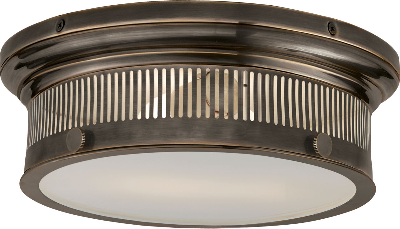 Alderly Small Flush Mount | Bronze | White Glass