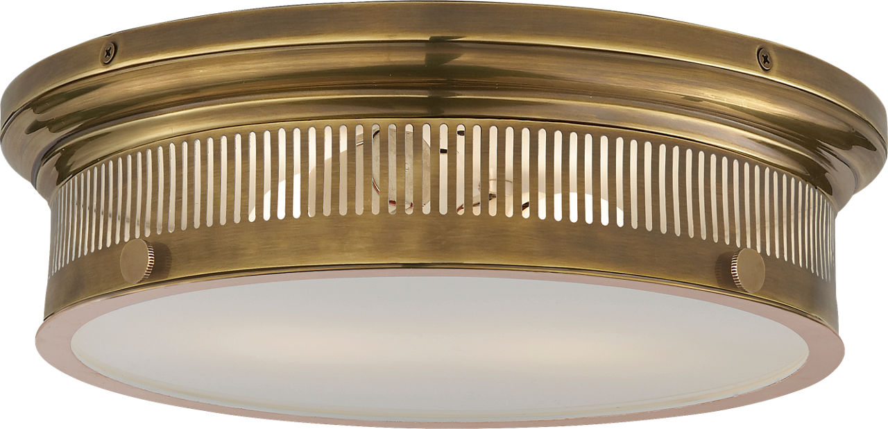 Alderly Flush Mount | Antique Brass | White Glass