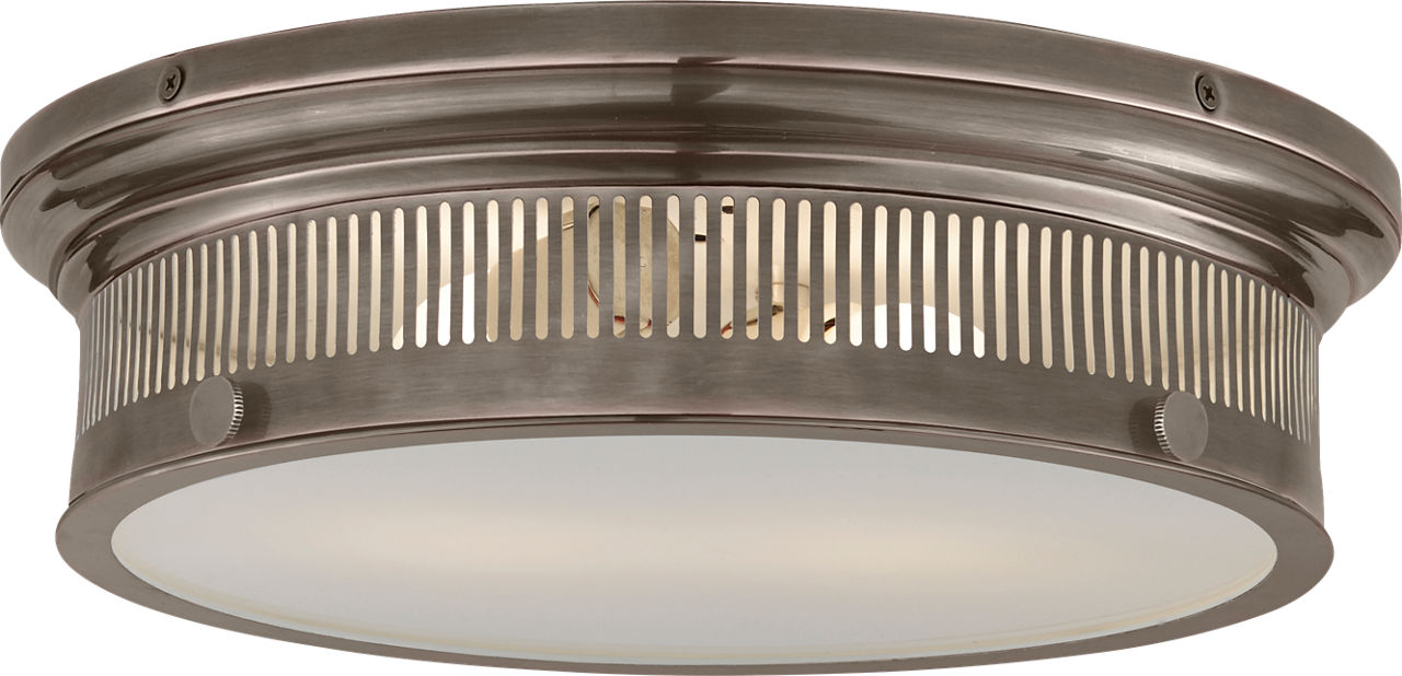 Alderly Flush Mount | Bronze | White Glass