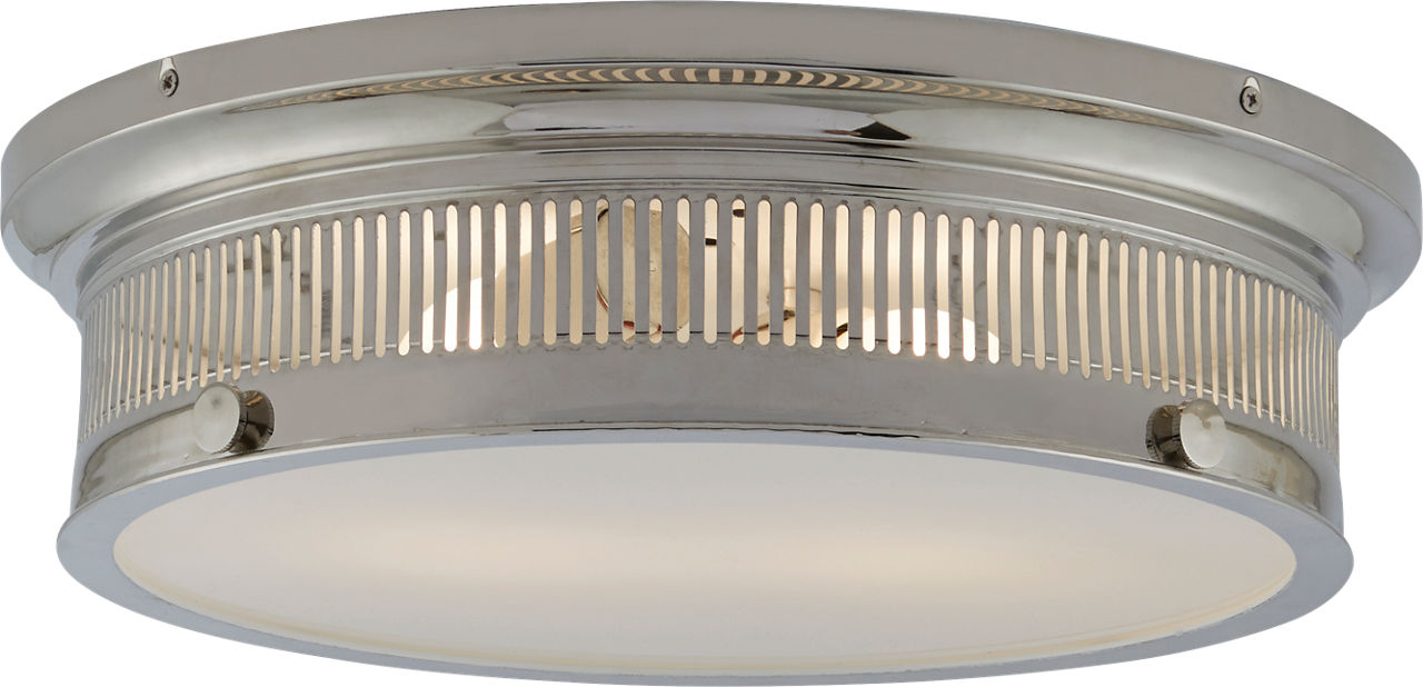 Alderly Flush Mount | Polished Nickel | White Glass