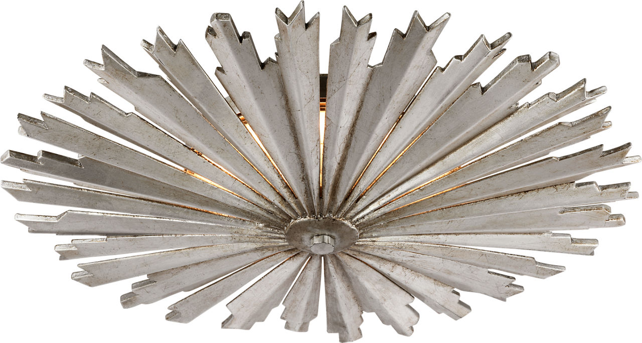 Claymore Large Flush Mount | Burnished Silver Leaf