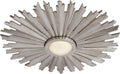 Claymore 14" Flush Mount | Burnished Silver Leaf | White Glass