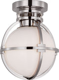 Gracie 7" Captured Globe Flush Mount | Polished Nickel | White Glass