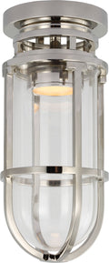 Gracie Tall Flush Mount | Polished Nickel | Clear Glass