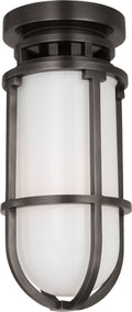 Gracie Tall Flush Mount | Bronze | White Glass