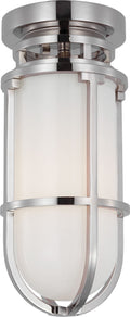Gracie Tall Flush Mount | Polished Nickel | White Glass
