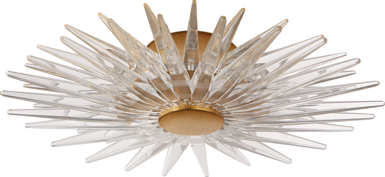 Quincy Small Flush Mount | Antique-Burnished Brass | Clear Acrylic
