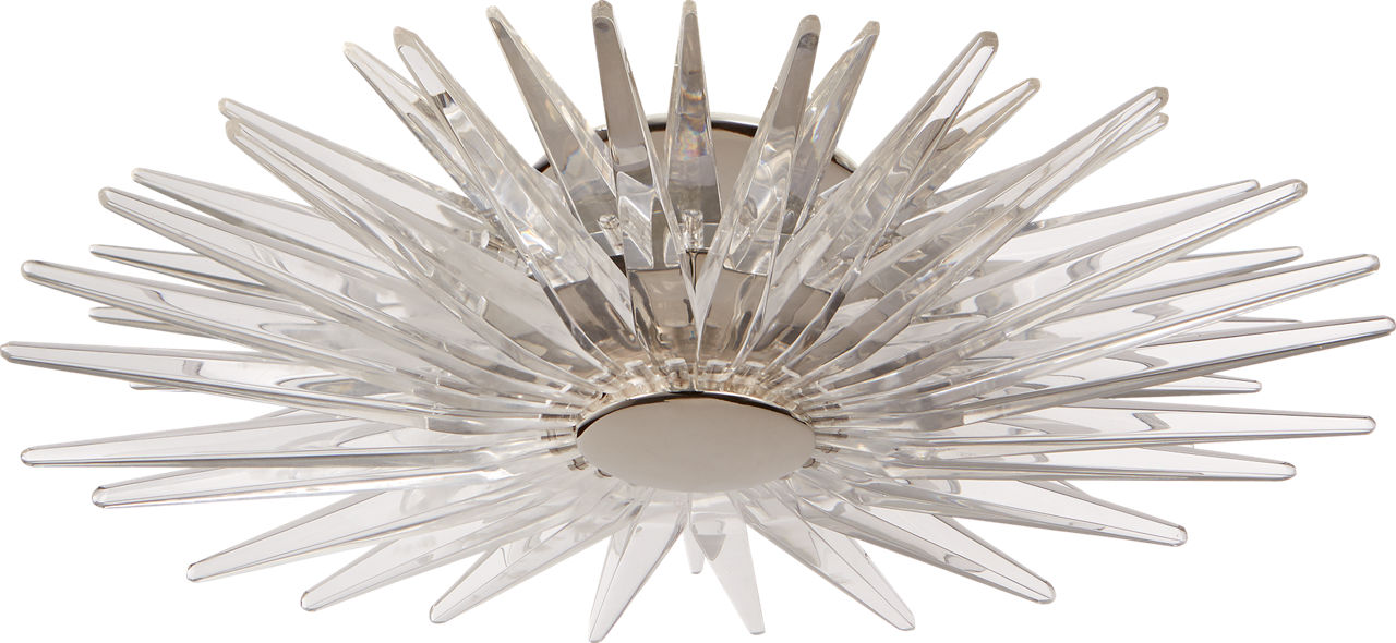 Quincy Small Flush Mount | Polished Nickel | Clear Acrylic