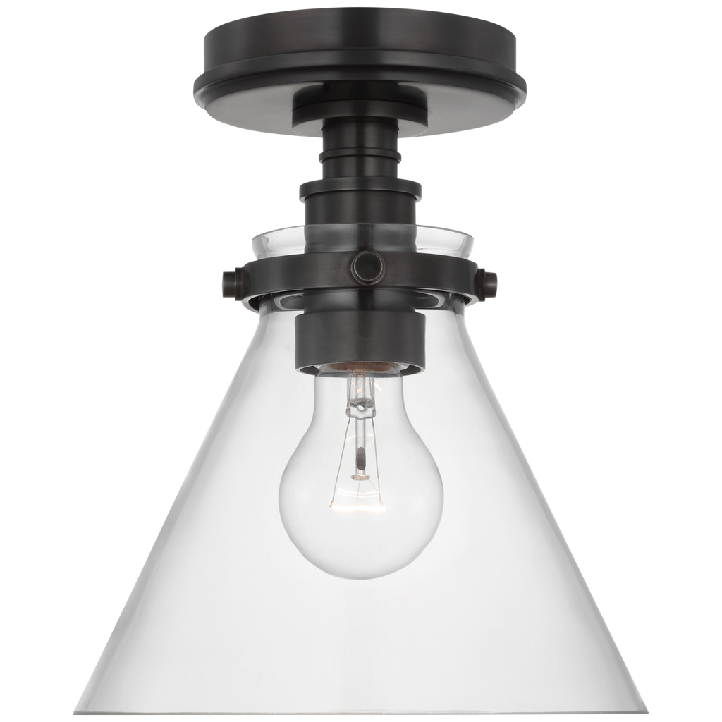 Parkington 9" Conical Flush Mount | Bronze | Clear Glass
