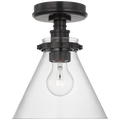 Parkington 9" Conical Flush Mount | Bronze | Clear Glass