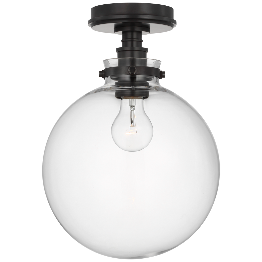 Parkington 10" Globe Flush Mount | Bronze | Clear Glass