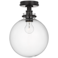 Parkington 10" Globe Flush Mount | Bronze | Clear Glass