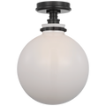 Parkington 10" Globe Flush Mount | Bronze | White Glass