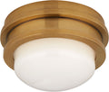 Launceton 5" Solitaire Flush Mount | Antique-Burnished Brass | White Glass